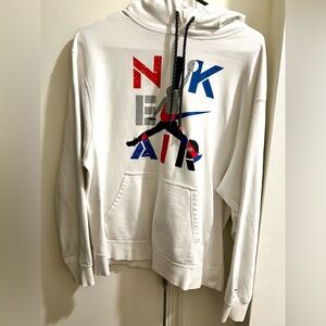 Nike Air Jordan Legacy AJ4 IV 4 What The Retro Hoodie White Cement Blue Red Sz M